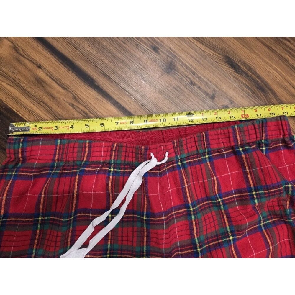 Lands’ End Red Plaid Flannel Pajama Set XL Cotton Button Up PJs Holiday - Picture 5 of 8